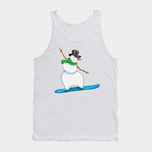 Snowman Christmas Snowboard Tank Top